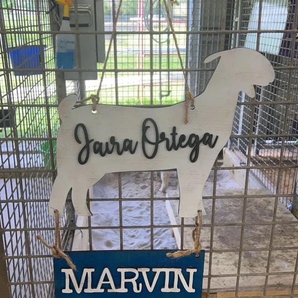 Arizona Stall Sign – Custom State Shaped Livestock Tag for 4H & FFA – Steer, Pig, Goat, Lamb, Turkey, Dairy Goat