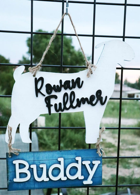 Custom Stall Signs - Cutout, Livestock, Steer, Lamb, Goat, Pig, Swine, Dairy goat, turkey