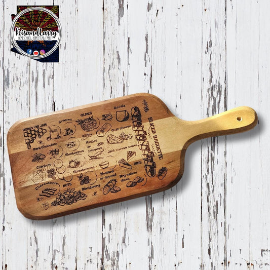 Charcuterie board, Acacia Wood cutting board, Cheese Board, Chopping Boards, (17" X 7")
