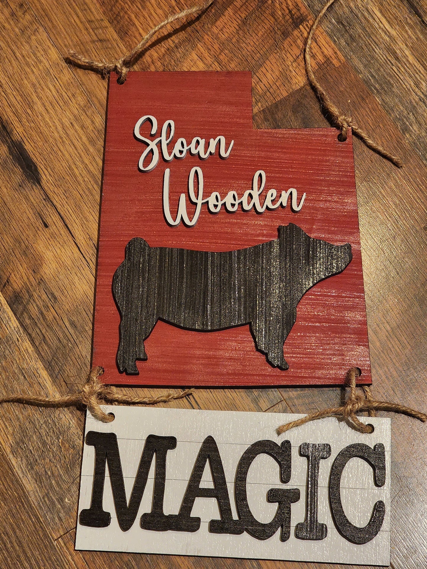 Utah Stall Sign – Custom State Shaped Livestock Tag for 4H & FFA – Personalized Barn Sign for Steer, Pig, Goat, Lamb, Turkey