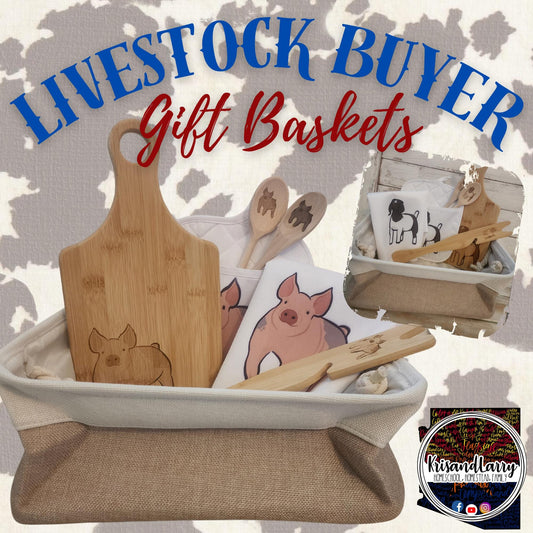 Pre-Made Buyer’s Gift Basket - Medium | 4H & FFA Livestock Auction Thank You Gift | Custom Animal Design