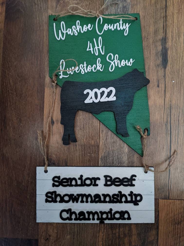Arkansas Stall Sign – State Shaped Livestock Tag for 4H & FFA – Custom Barn Sign for Steer, Pig, Goat, Lamb, Turkey, Dairy Goat