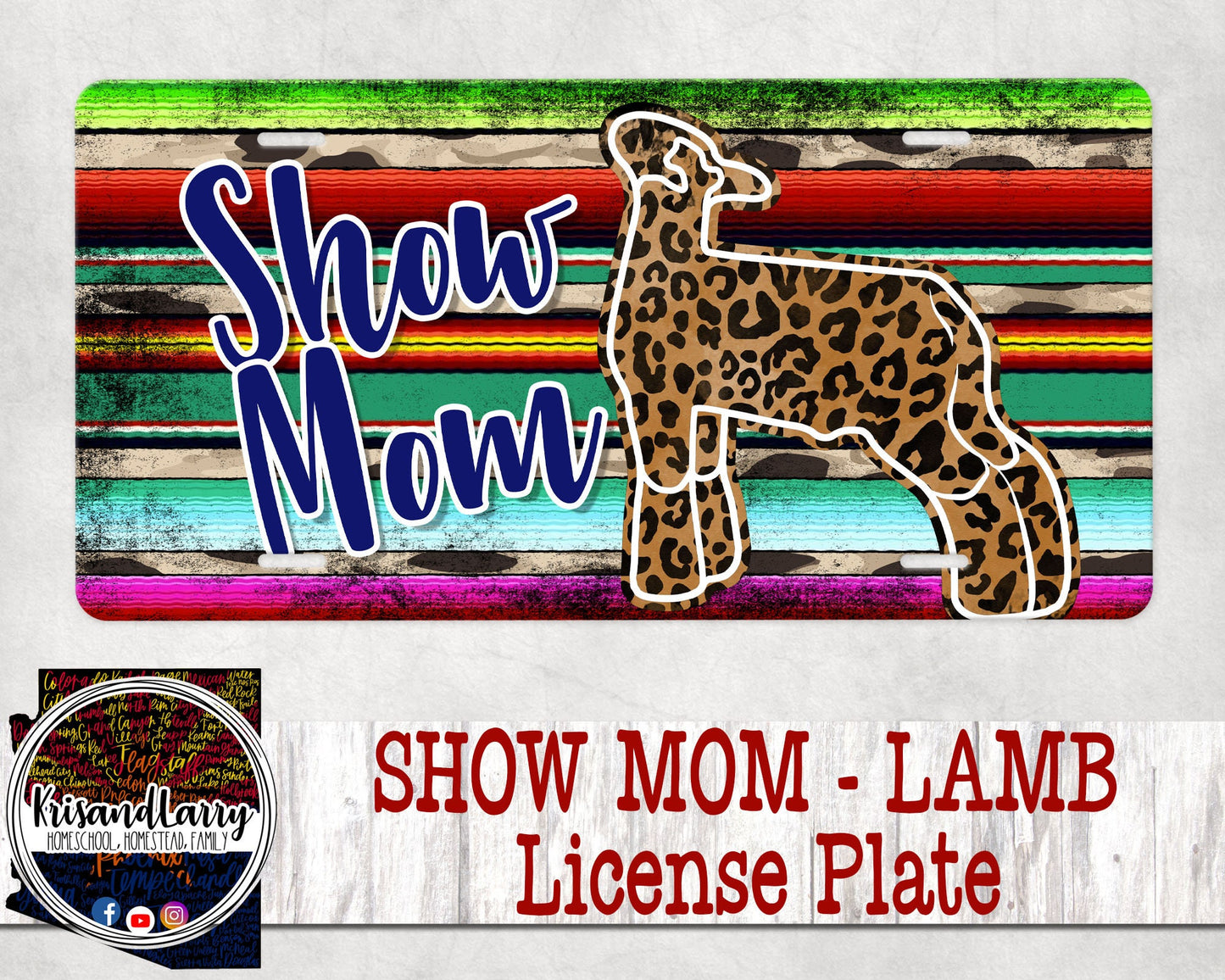 Show Mom Livestock License Plate - lamb, sheep
