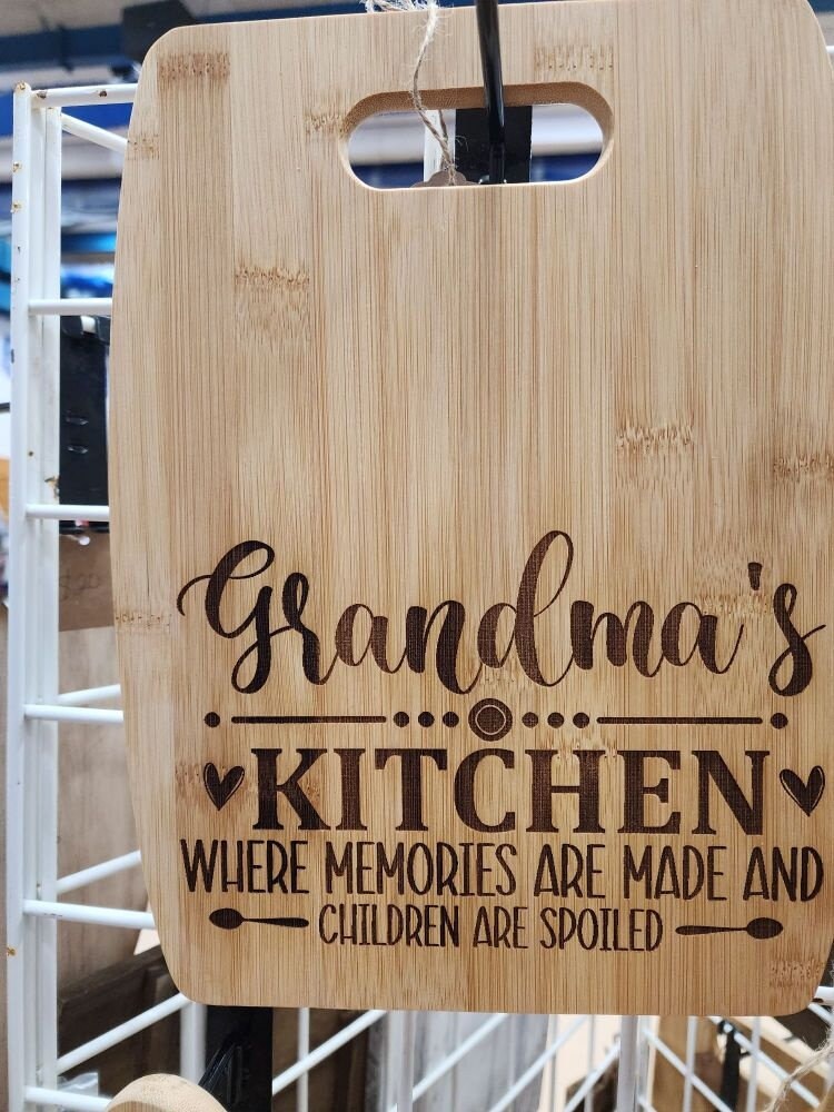 Grandma's kitchen bamboo cutting board