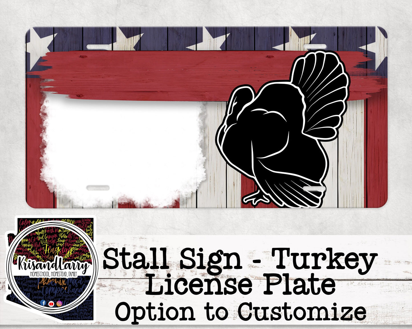 Custom License Plate Stall Sign, Livestock, Turkey
