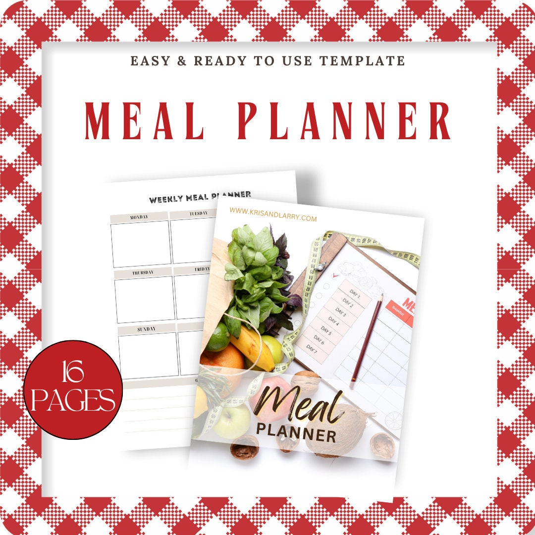Meal planner - Downloadable, 16 page  print and use planner